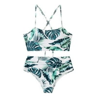 FESFESFES kupaći kostim za žene Žene Cvjetni print Halter Split kupaći kostim Bikini Print Beach odjeću