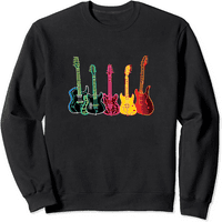 Obojene gitare Električna akustična košulja za pulover poklona za žene crne majice s dugim rukavima