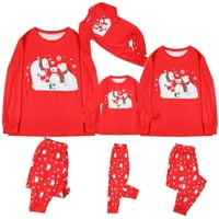 Podudaranje porodične pidžame postavlja Božićni medvjed Porodični print Top i hlače za spavanje za djecu