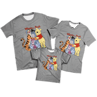Majica Porodična odijela Winnie The Pooh Majice kratkih rukava Stilska kratki rukav Crew Crt Majica Mammy & Me, Tata i sin, Baby, Kolekcija za odmor Visokokvalitetne majice, Odrasli-5xl