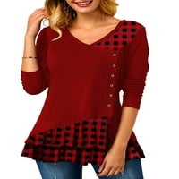 Žene asimetrične majice s dugim rukavima Slim Fit pulover vrhova plairana bluza majice