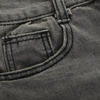 Kratke hlače visoke struk, čvrste traper kratke hlače Poklopi rupe patentni zatvarač rub traperica za