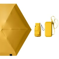 Sunčeva na otvorenom i kišom Ultralight Mini prijenosni kišobran za kupovinu Kampiranje Pješačko svjetlo Žuto
