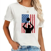 Odbojka za muškarce Poklon Američka zastava Patriotska smiješna majica