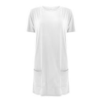 Vegersell tuničke majice za žene Ležerne prilike pune boje okruglih kratkih rukava od labavih vrhova