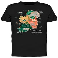 Putna karta majica Irske MAJICE - MIMAGE by Shutterstock, muški veliki