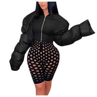 Parka Jakna Ženska, Ženska jakna dolje podstavljena čvrsta jakna Zipper Slim Fit Warm Patchwork Jakna Abrigo de Invierno Para Mujer