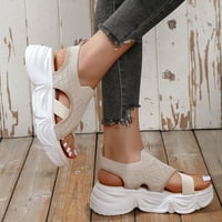Sandale za ženu Dame Fashion Summer Solid Boja mrežasta pletena otvorena gusta na nogu Jedinica Sandale