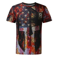 Muška povremena američka američka država zastava tiskane majice Moda 3D grafički vrat izrez za pulover