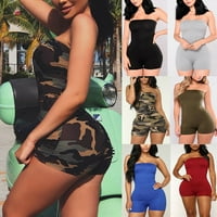 Ženski putnički paletni kombinezon maskirnog putnika bez rukava Bodycon RODPER playsuit Club Bodysuit