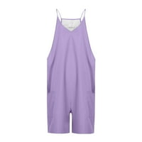 Ljetne esencijalne suštine Otemrcloc skakači za žene Ljetne casual bez rukava Rokpers ženske modne udobne kombinezone hlače šorc purple xl