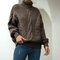 Dukseri za žene Trendy Modern Fit džemper Pulover Rad Turtleneck Pad džemper bijeli m