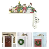 Mnjin sa poklonima Drveni okvirni vrata Creative ornament Reindeers Santa Decoration Božićni kućni dekor B