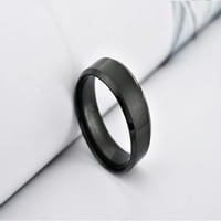 Muška crna volfram Carbide brušeni mat završni polirani prsten od pere, Comfort Fit Wedding Band