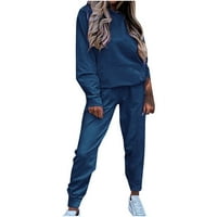 Qolati Dvije odijelo za ženske duge dugih rukava s dugim rukavima s jogger-set tweatpant-tracksuit set y2K jeseni odjeća podudaranje dukseva