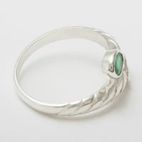 Britanci napravio je 10k bijelo zlato prirodno smaragdno prsten za žene - Opcije veličine - - Opcije