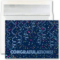 Chictail prazan Čestitamo kartice i podudaranje koverta - Confetti & Streameri Čestični - 25 paketa
