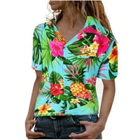 Cvijeće odlazi bluza ananas funky košulje na vrhu ženskih ženskih majica