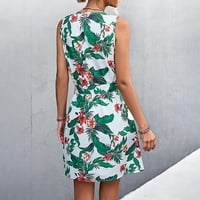 Ženska boemska mini haljina s rukavima bez rukava sa cvjetnim rukama