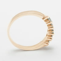 Britanci napravio 9k ružičasto zlato prirodno plavo Topaz ženski vječni prsten - Opcije veličine - veličine