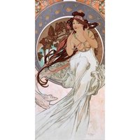 Mucha, Alphonse Crni moderni uokvireni muzej Art Print pod nazivom - La-Musique