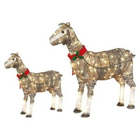 HOMCHY svjetlo-koza sa šal za odmor odmorivanja LED božićnim ukrasima na otvorenom sa svjetlima