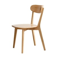 Blagovaonica od punog drveta, moderni prirodni minimalistički hrastov ležerni drveni stolica zakrivljena