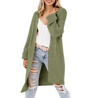 Ženska zimska debela pletena debela topla dugačka jakna sa punim bojama