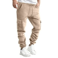 Modni teretni pant za muškarce nacrtavanje elastičnih struka Sweatpant s više džepova casual pantalone za vježbanje