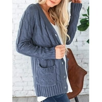 Iopqo Cardigan džemperi za žene Lagani dugi rukav ženski boho patchwork kardigan s dugim rukavima otvoreni