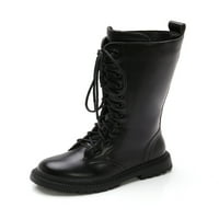 Ritualay Children Clee High Boots Side patentni zatvarač Zimske cipele Čipka za jahanje Boot Fau Koža