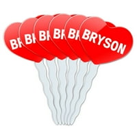 Bryson Heart Love Cupcake Pick Toppers - Set od 6
