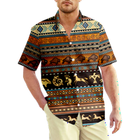 Etničko stil tiskane majice kratkih rukava muškarci Havajske košulje vrhovi TEE Casual Prevelike bluze