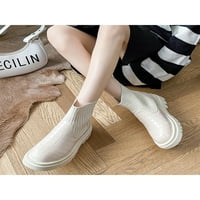 Avamo Womens Anti Slip Chelsea Boot elastične hodanje Ležerne prilike Chunky platforme plijeni Beige