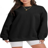 Jesen Ženske prevelike duksere Crewneck Loot FIT FLEECE PUNOVER LEAST OBJEDNICA HOODINE TOP