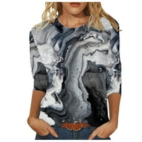 Ženski vrhovi i bluze rukav print casual udobne majice za ženske majice za žene grafički na klirensu
