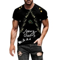 Yubnlvae muškarci jesen zima casual s kratkim rukavima božićni 3D tiskani t majica modna top bluza