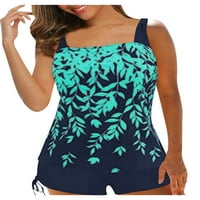 Žene Ljetni kupaći kostimi, listovi za ispisne tampone + šarene kratke hlače od punog boja za djevojčice, boje