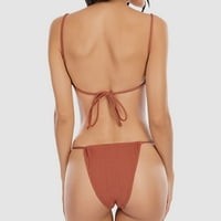 Travelwan Sexy Ribded podstavljeni gudački tangi brazilski bikini set za kupaći kostim za žene bočni kravat za kupanje komad kupanja