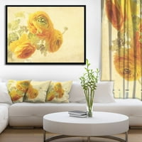 Art DesimanArt Hrpa žutog ranunculus cvijeća cvjetni uokvireni platno umjetničko otisak u. Široko u. Visok