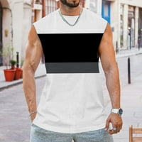 Muški tenkovi ljetni casual sportske fitness šivene pruge boje tiskane majice bez rukava za muškarce