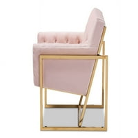 Baxton Studio Milano Lounge stolica, ružičasta i zlato