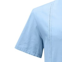 Adviicd majice bez rukava za muškarce Muški gumb s kratkim rukavima dolje majice Havajska ležerna majica na plaži Plava L