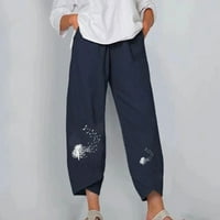 Ženske posteljine hlače Visoko stručni maslačak za prasak putnika sa širokim nogama labave pantalone sa džepovima