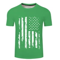 Muška košulja Muška ljetna 3D Digitalna štampanja Dan Neovisnosti Majica Majica kratkih rukava Bluza Zanimanja i radna odjeća XL Green