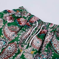 Puawkoer ženske kratke hlače Ljeto udobno plaže kratke hlače Elastični struk cvjetni tisak sa džepovima Odjeća obuća i dodaci 3xl zelena