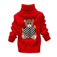 Toddler Kids Baby Girls Boy Bear Print džemper Klit Crochet Tops Odjeća odjeća Chmora