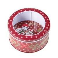 Okrugli božićni kolačić Tins Božićni limenki poklon bo Creative Candy Jar Prozirni poklopac metalni