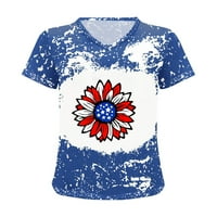 4. jula Snoarin plus veličine vrhova za žene vrhove vježbe modna casual bluza tiskara v izrez majice