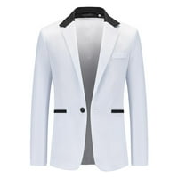 Brglopf Muške blistave Slim Fit Business Jackets Zaređeni rever One Dugme Lagana odijelo Oglasno odijelo